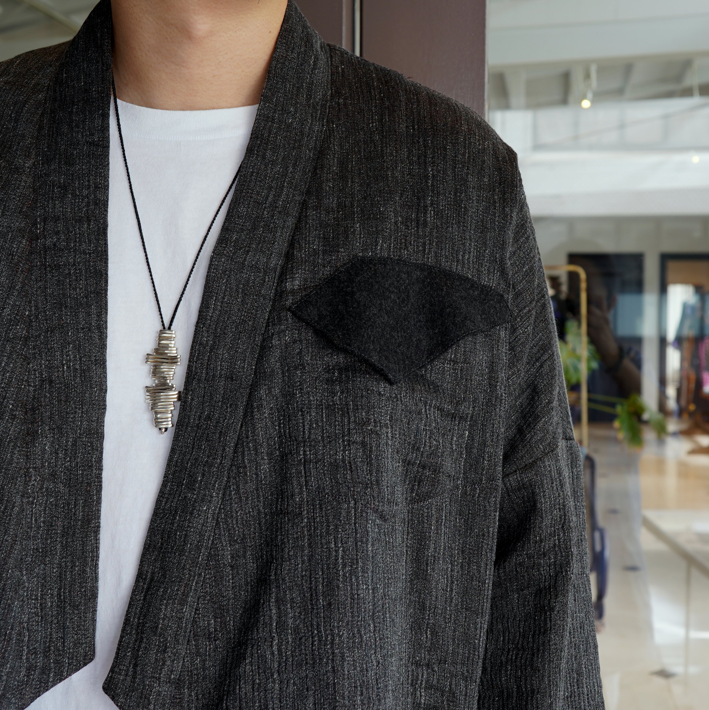 amachi.(アマチ) Rikyu Jacket-Charcoal×Red wood- #AY9-9(2)