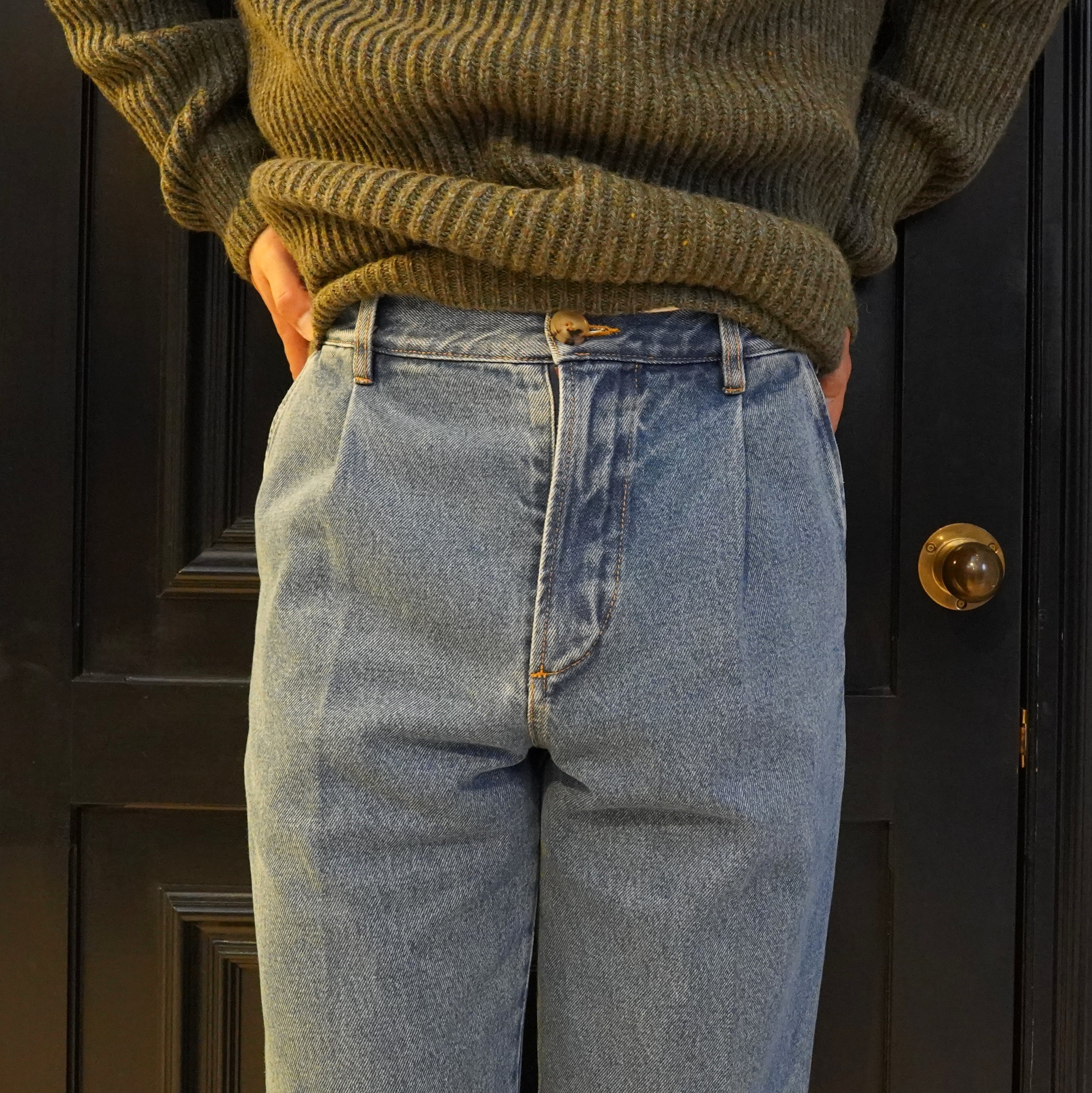 Cristaseya(クリスタセヤ)/ Pleated trousers -Bleached indigo- #03ED-K(2)