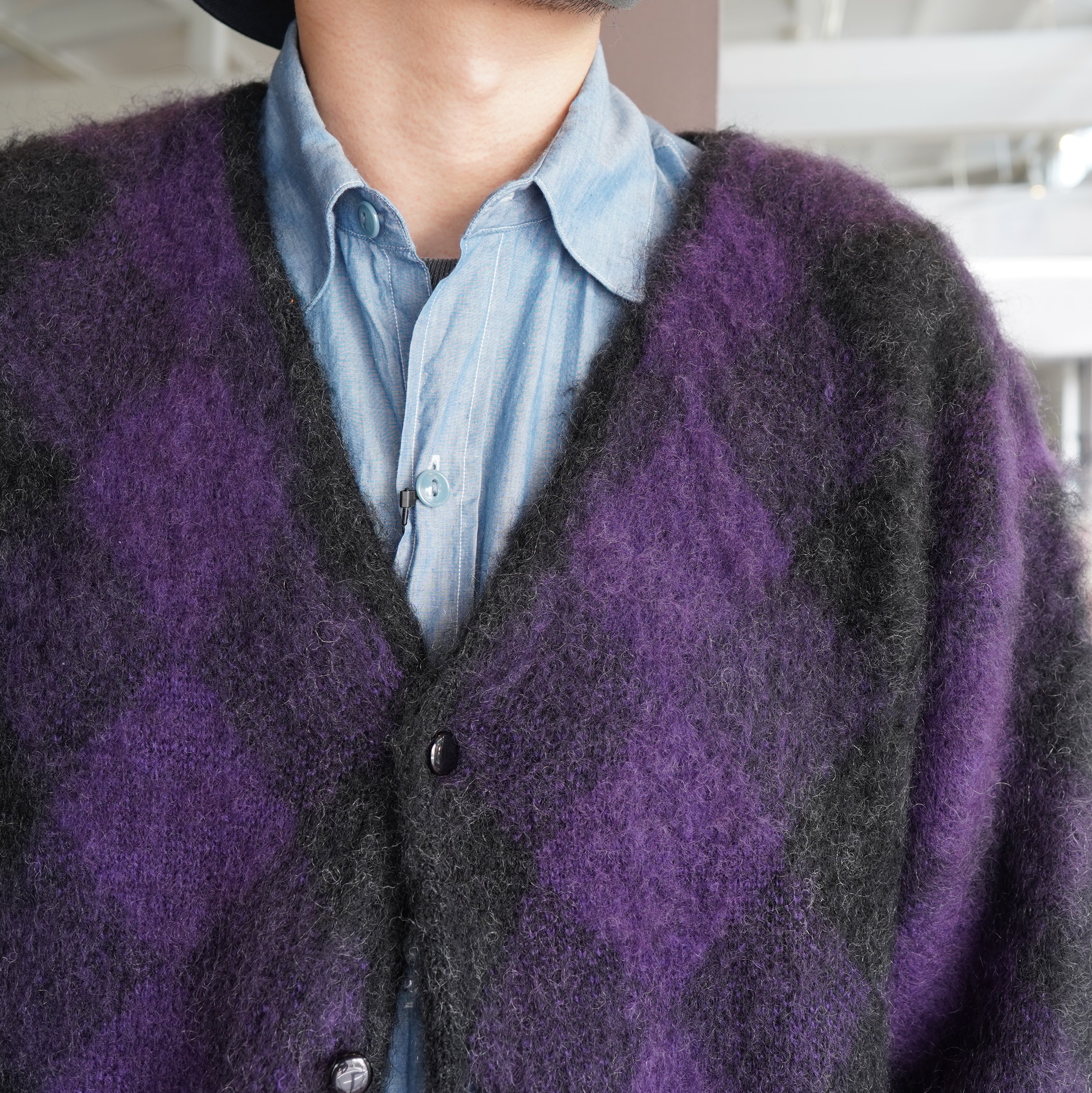 NEEDLES(ニードルズ)/MOHAIR CARDIGAN - DIAMOND -CHARCOAL- #JO257(2)