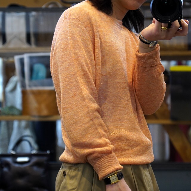 【25SS】HERILL(ヘリル)/ Linen WG Pullover -Orange,Indigo- #25-080-HL-8190-10(2)