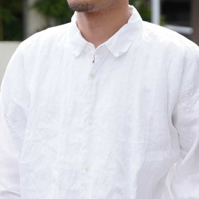 【25ss】Gurank(グランク)/linen shirts -WHT & NVY - #723-25A10L(2)
