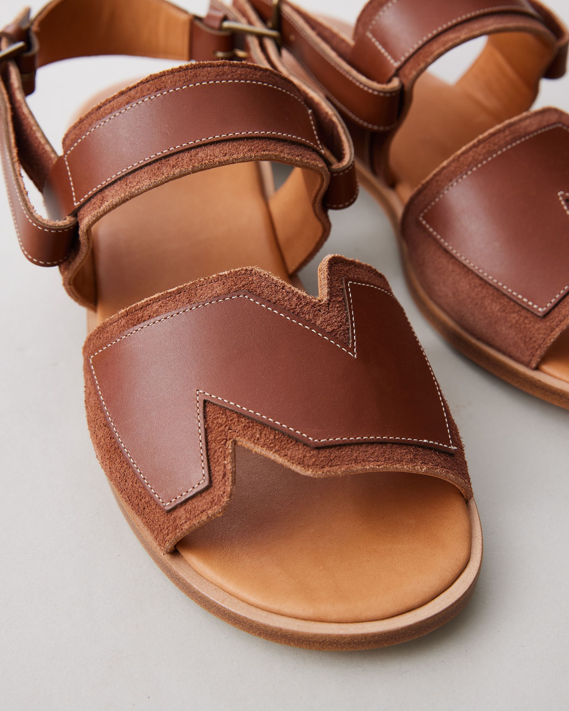 【25SS】NICENESS(ナイスネス)/ BALLARD/バラード (NNレザーサンダル) -COGNAC- #NN-3902F15(2)