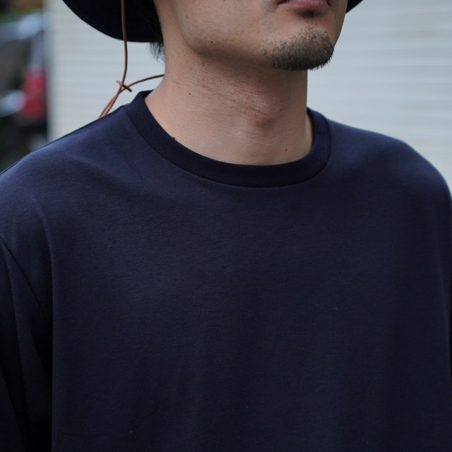 y25SSzBATONER(ogi\) / SUMMER WOOL T-SHIRT -ROYAL NAVY- #BN-25SM-047(2)