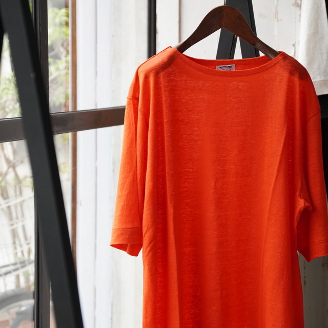 y25SSzMAATEE&SONS(}[eB[AhTY)/ LINEN S/SLEEVE BOAT TEE -WHITE,ORANGE,BLACK- #MT5103-0812(2)