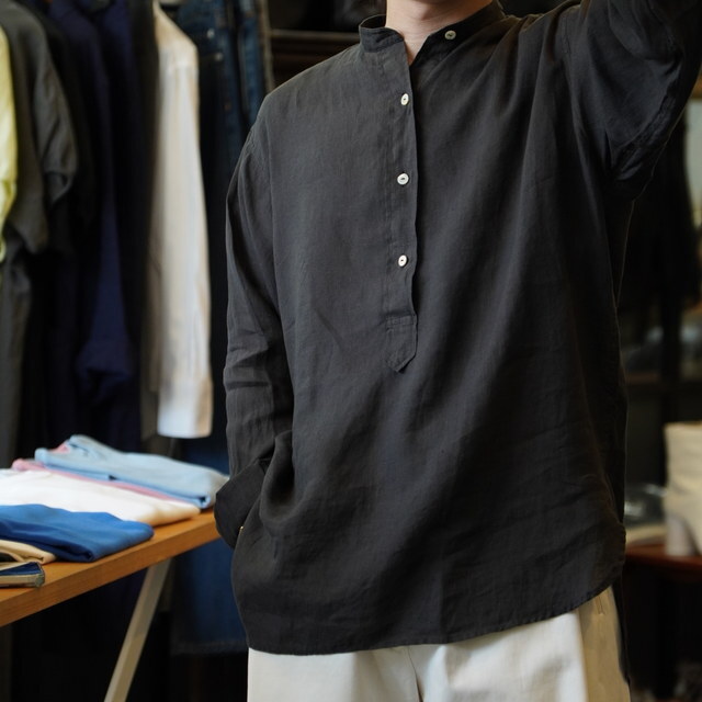 【25SS】MAATEE&SONS(マーティーアンドサンズ)/ ドS LINEN PULLOVER シャツ -SUMI,TAKESUMI- #MT5103-0618(2)