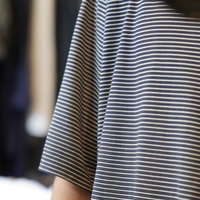 【25SS】MAATEE&SONS(マーティーアンドサンズ)/ SILK S/SLEEVE LOOSE TEE -NAVYWHITE,BLACK- #MT5103-0814(2)
