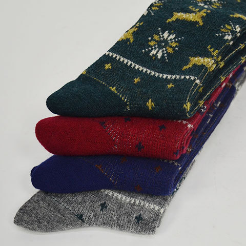 y30% off salezWhite Mountaineering(zCg}EejAO) Reindeer Pattern Middle Socks(3)