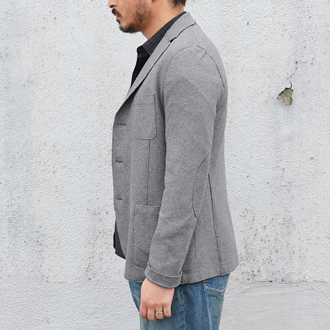 Harris Wharf London (ハリスワーフロンドン) Man Jacket Interlock -(140)middle grey- (3)