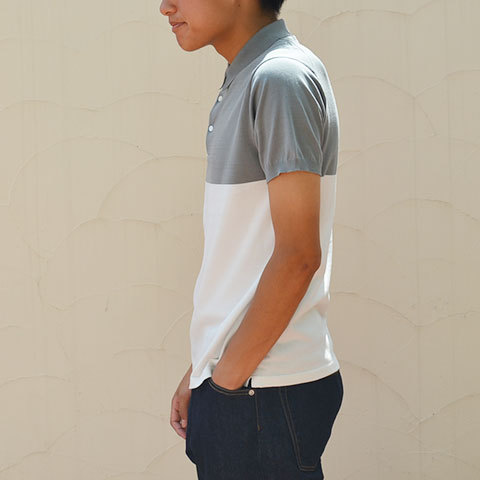 EEL products(イ―ルプロダクツ) G45POLO -(16)グレー×ホワイト- E-15631(3)