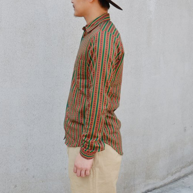 【40% off sale】FRANK LEDER(フランクリーダー) TRADITIONAL GERMAN FORK FABRIC SHIRT -(48/76)GREEN/DK RED- #0716037【S】(3)