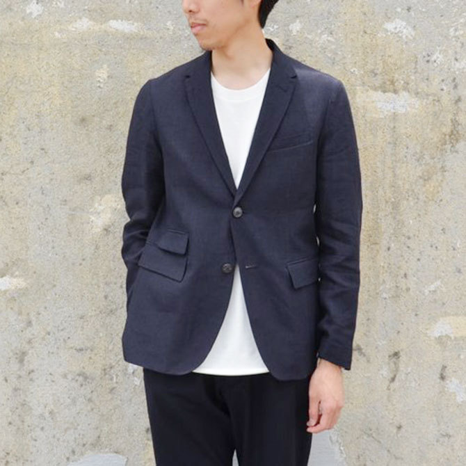 OLDMAN'S TAILOR(オールドマンズテーラ) 2Bリネンジャケット -NAVY-(3)