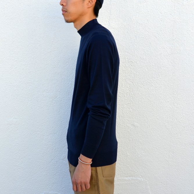 JOHN SMEDLEY(ジョン・スメドレー)/ HARCOURT PULLOVER MOCK TURTLE LS -MIDNIGHT- #harcourt(3)