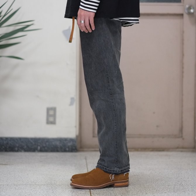 7 ×7 / seven by seven ( セブン バイ セブン ) REWORK DENIM TROUSERS - BLACK - size 2(M) (3)