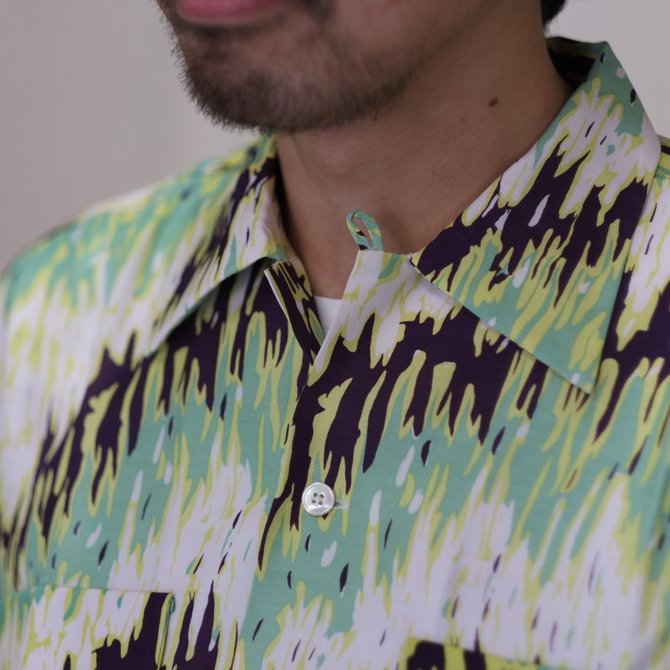 【30% off sale】【2017 SS】7 × 7 / seven by seven ( セブン バイ セブン ) PSYCHEDELIC SHIRT L/S - GREEN - #SS2017-7x7PDL(3)