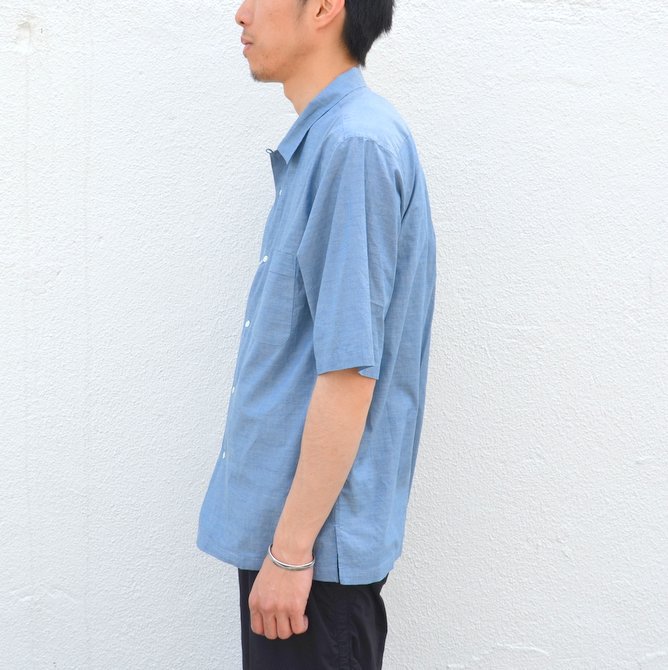 【17 SS】MARKAWARE(マーカウェア)/ OPEN COLLAR SHIRTS S/S -INDIGO- #A17B-03SH01B11(3)