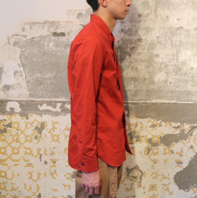 Honor gathering(Ii[MUO) crispy horse cloth napoleon collar shirt -pompei red- #17AW-S02(3)