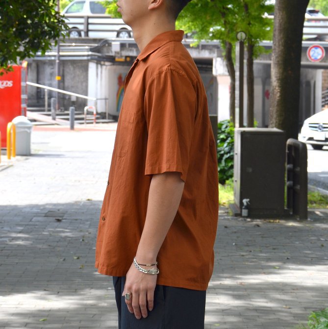 【2018 SS】 MARKAWARE(マーカウェア)/ OPEN COLLAR SHIRTS S/S -BROWN- A18A-12SH01B(3)