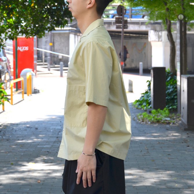 【40% OFF SALE】STUDIO NICHOLSON(スタジオニコルソン)/ OPEN COLLAR SHORT SLV SHIRT -KHAKI- #SN-280(3)
