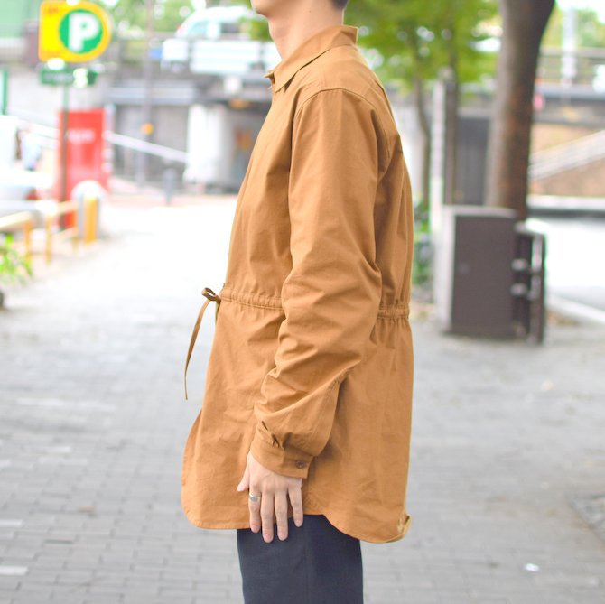 【40% OFF SALE】 FRANK LEDER(フランクリーダー)BRUSHED COTTON SHIRT + DRAWSTRING BROWN 0426029-89-S(3)