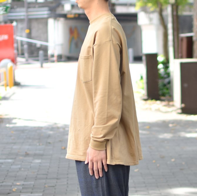 【2018 AW】 Graphpaper (グラフペーパー) L/S Pocket Sweat Tee -BEIGE- #GM183-70078(3)
