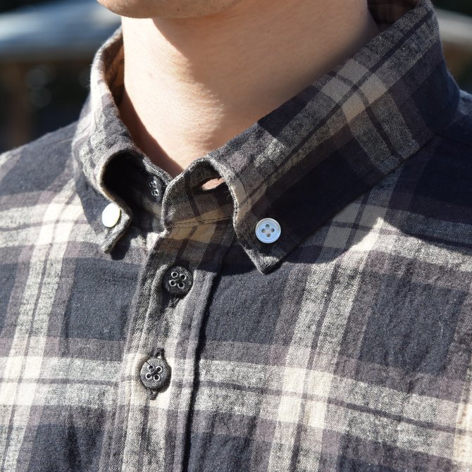 nisica(ニシカ)/ ルーズフィットボタンダウンシャツ L/SーBROWN CHECK- #NIS-837(3)