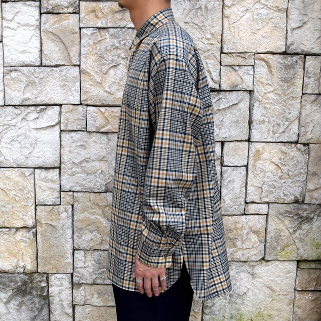 y30% off salezy2019 AW z MARKAWARE(}[JEFA)/Organic Wool Check Serge Comfort Fit Shirts -BEIGE- (3)