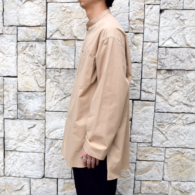 【2020 SS】blurhms(ブラームス) / Stand-up Collar Shirt L/S:LIGHT BEIGE BHS-20SS019(3)