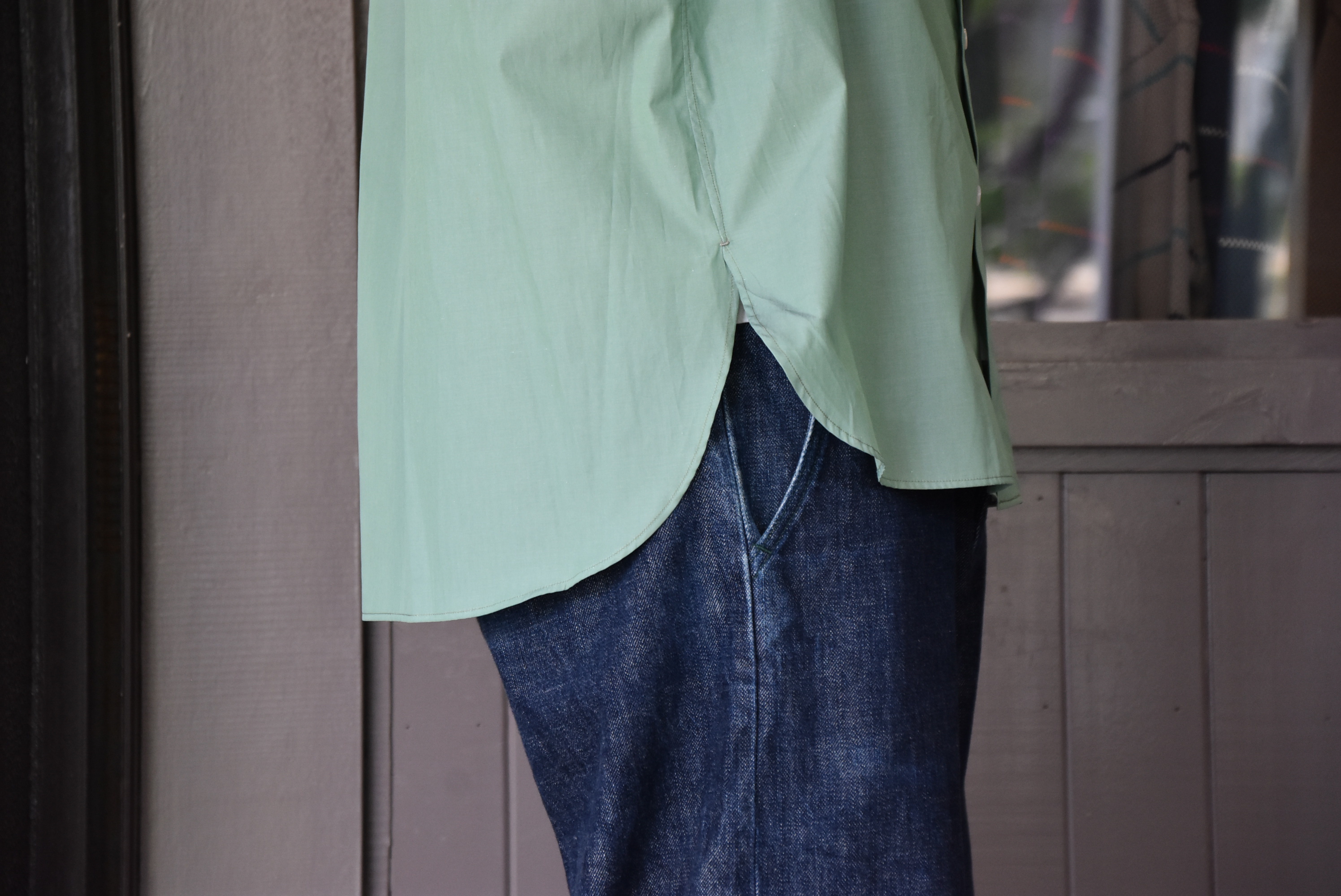 【2020 SS】 Cristaseya(クリスタセヤ)/ HANDMADE POPELINE MENS SHIRT -Sage- #05SP-S(3)