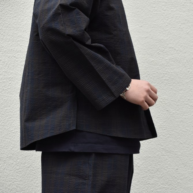 【2020 SS】 Cristaseya(クリスタセヤ)/ STRIPED SEERSUCKER PAJAMA SHIRT -Black/Brown striped#02DA-S-ST(3)