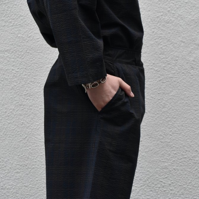 【2020 SS】 Cristaseya(クリスタセヤ)/ STRIPED SEERSUCKER MOROCCAN PAJAMA PANTS -Black/Brown striped#03DA-S-ST(3)