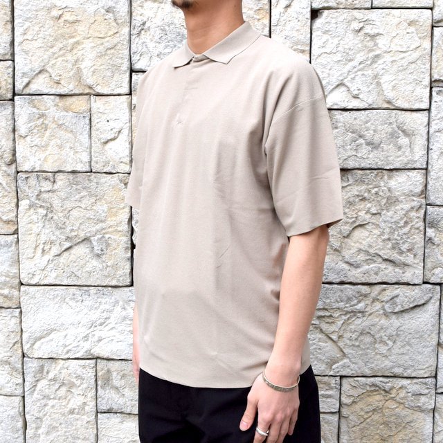 【2020 SS】AURALEE(オーラリー)/ HARD TWIST AMUNZEN DOUBLE CLOTH POLO -BEIGE- #A20SP02KN(3)