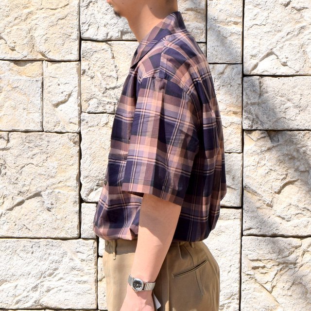【2020】blurhms(ブラームス) / OPEN COLLAR SHIRT S/S -DARK MADRAS- #BHS-20SS018CP(3)