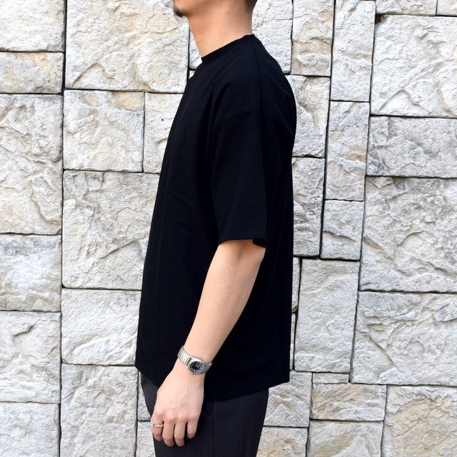 【2020】AURALEE(オーラリー)/ HARD TWIST AMUNZEN DOUBLE CLOTH TEE -BLACK- #A20ST01KN(3)