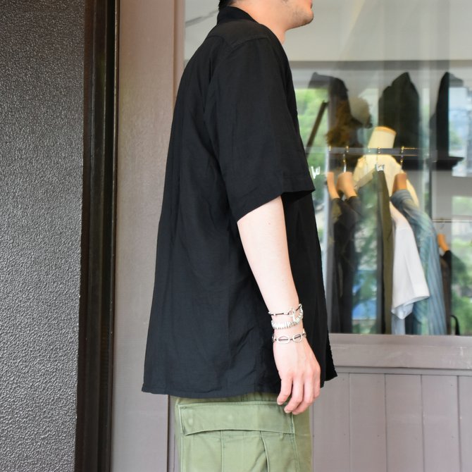 【2020 SS】COMOLI (コモリ) ベタシャンオープンカラーシャツ#R01-02011 -BLACK-(3)