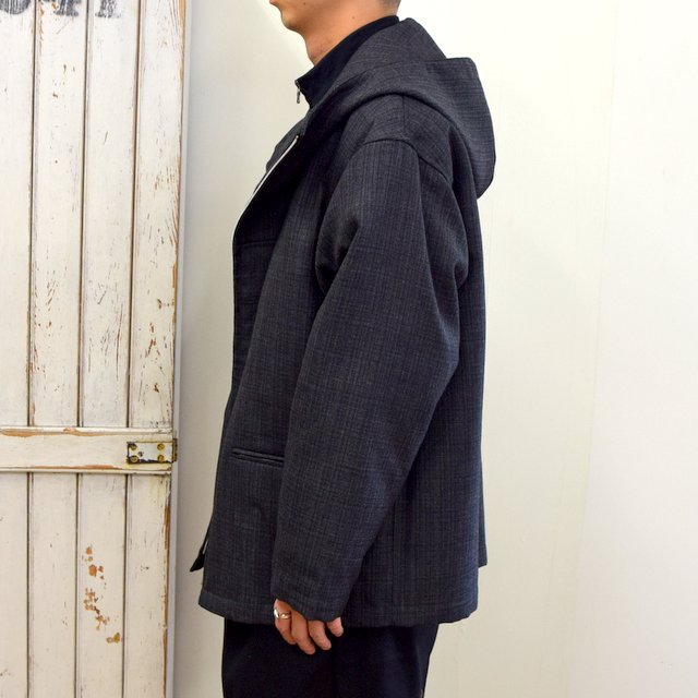 AURALEE(オーラリー)/ BLUEFACED WOOL DOUBLE CLOTH ZIP HOODIE -MIX CHARCOAL- #A20AB02BN(3)