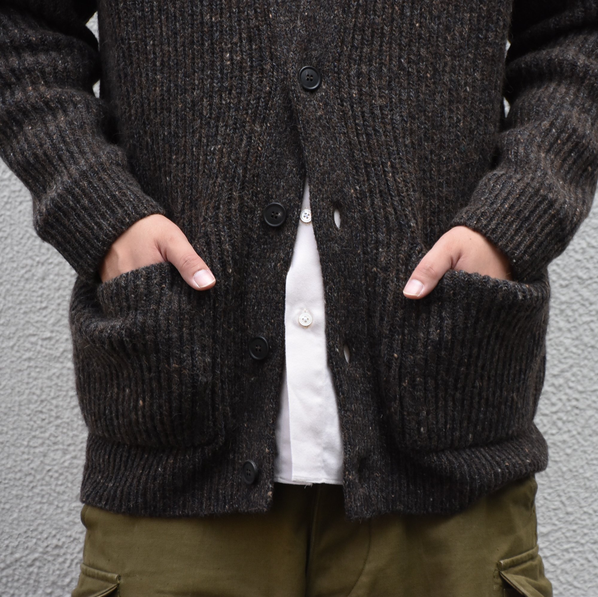 【2020】 Cristaseya(クリスタセヤ)/ CAMEL RIBBED CARDIGAN-BROWN- #22KA-CA-BB(3)