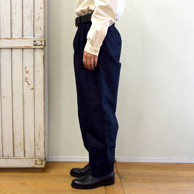 FRANK LEDER(フランクリーダー)/ MOLESKIN 2TUCK TROUSERS -NAVY- #0723026(3)