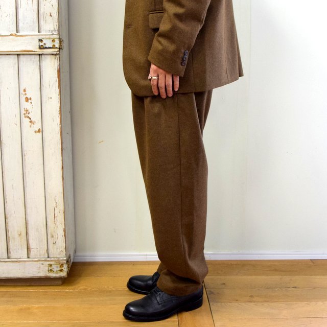 【2020】FRANK LEDER(フランクリーダー)/ LIGHT WEIGHT LODEN WOOL 2TUCK TROUSERS -BROWN- #0723028(3)