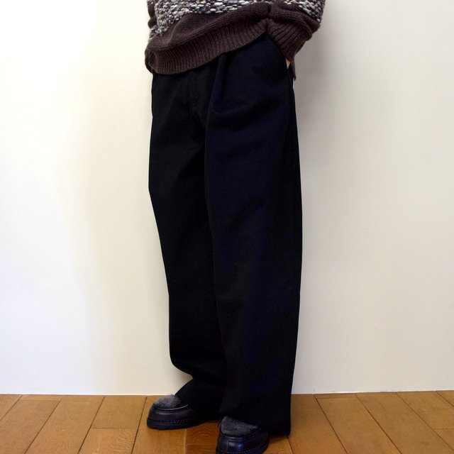 STUDIO NICHOLSON(スタジオニコルソン)/ PEACHED COTTON TWILL-BLACK- #SNM-351(3)