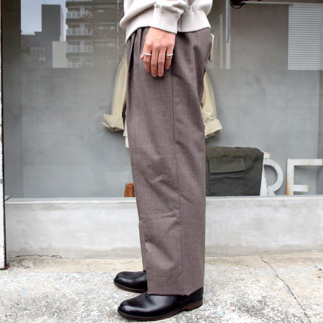 AURALEE(オーラリー)/ BLUEFACED WOOL WIDE SLACKS -TOP BROWN- #A20AP03BH(3)