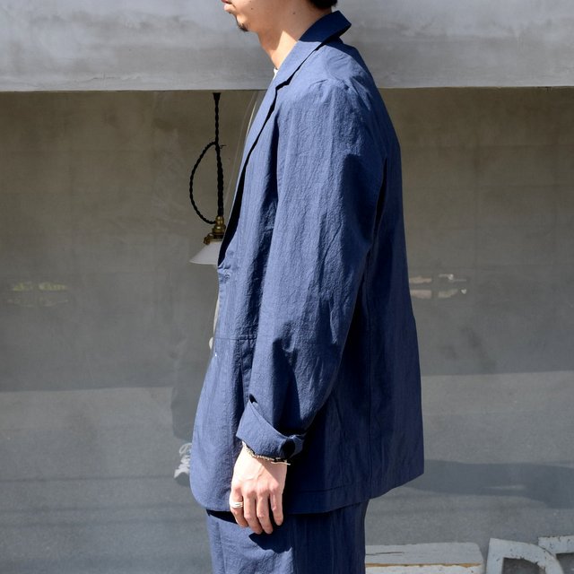 FRANK LEDER(フランクリーダー)/ TRIPLE WASHED THIN COTTON 2B JACKET -NAVY- #0912085-39(3)