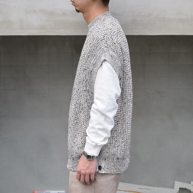 YOKE(ヨーク)/ MESHED CREW NECK RIB VEST -WHITE- #YK21SS0225S(3)
