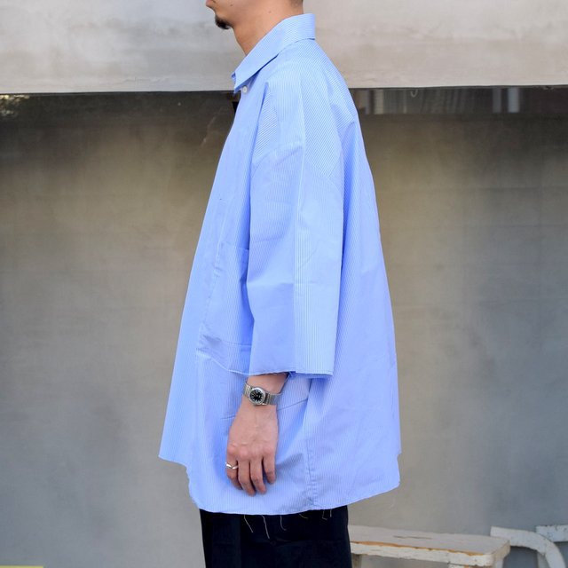 CAMIEL FORTGENS(カミエル フォートゲンス)/ RESEARCH DOUBLE SHIRT SHIRT COTTON -BLUE STRIPE- #11.11.06(3)