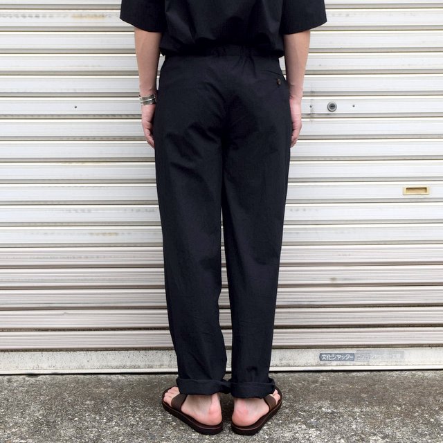 FRANK LEDER(フランクリーダー)/ TRIPLE WASHED THIN COTTON DRAWSTRING TROUSERS -BLACK- #0913090-99(3)