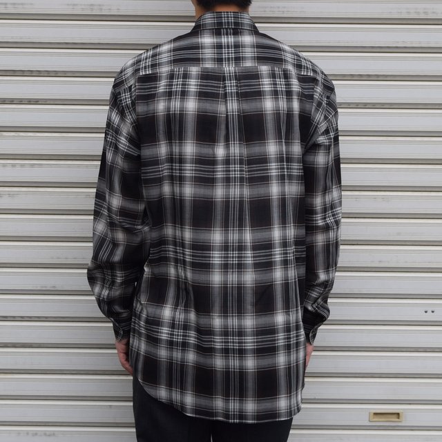 AURALEE(オーラリー)/WOOL RECYCRED POLYESTER CLOTH SHIRT -BLACK CHECK- #A21AS01EM(3)