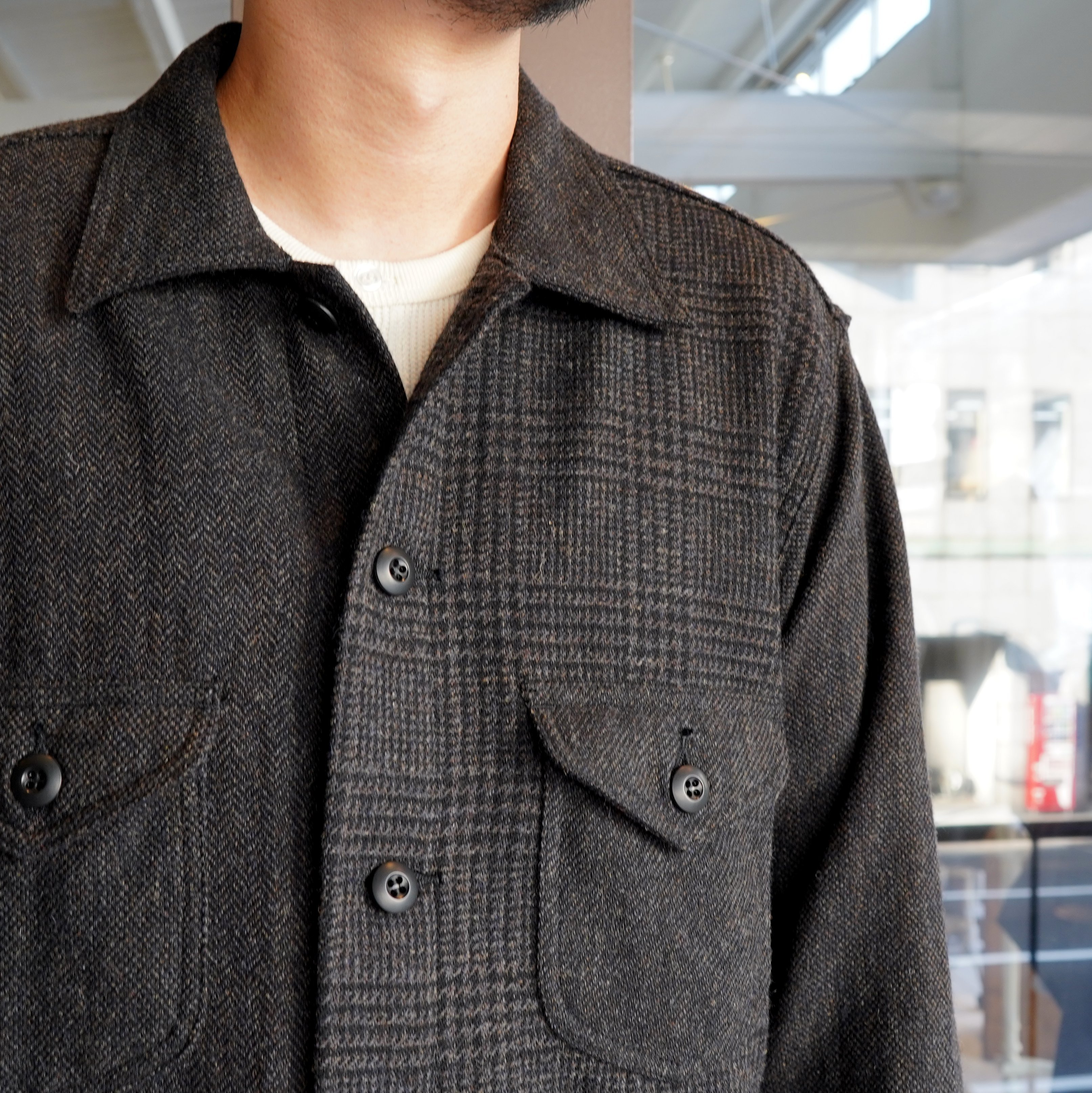 South2 West8(サウスツーウエストエイト)/Smokey Shirt TWEED/CRAZY PATTERN -CHARCOAL- #JO792(3)