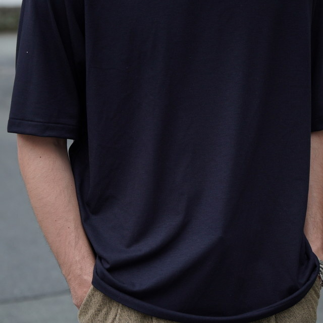 y25SSzBATONER(ogi\) / SUMMER WOOL T-SHIRT -ROYAL NAVY- #BN-25SM-047(3)