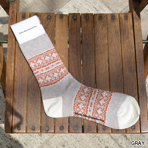 White Mountaineering(zCg}EejAO) Cotton Jacqurd Cross Border Pattern Middle Socks(4)