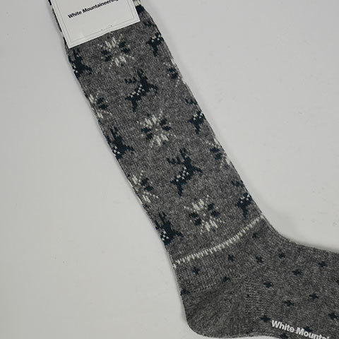 y30% off salezWhite Mountaineering(zCg}EejAO) Reindeer Pattern Middle Socks(4)