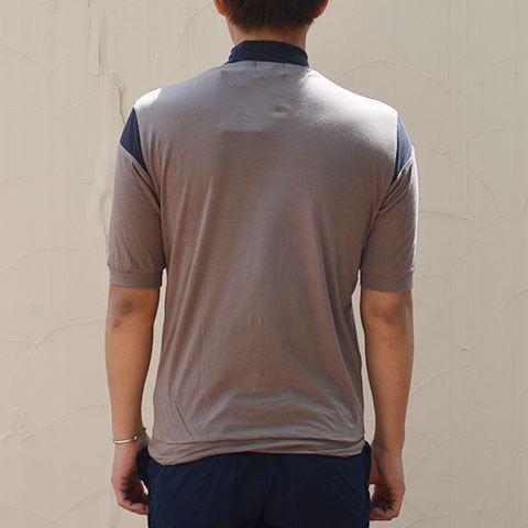 【40% off sale】kolor (カラー) ソフト天竺半袖タートルTシャツ -(A)ダークベージュ-(4)